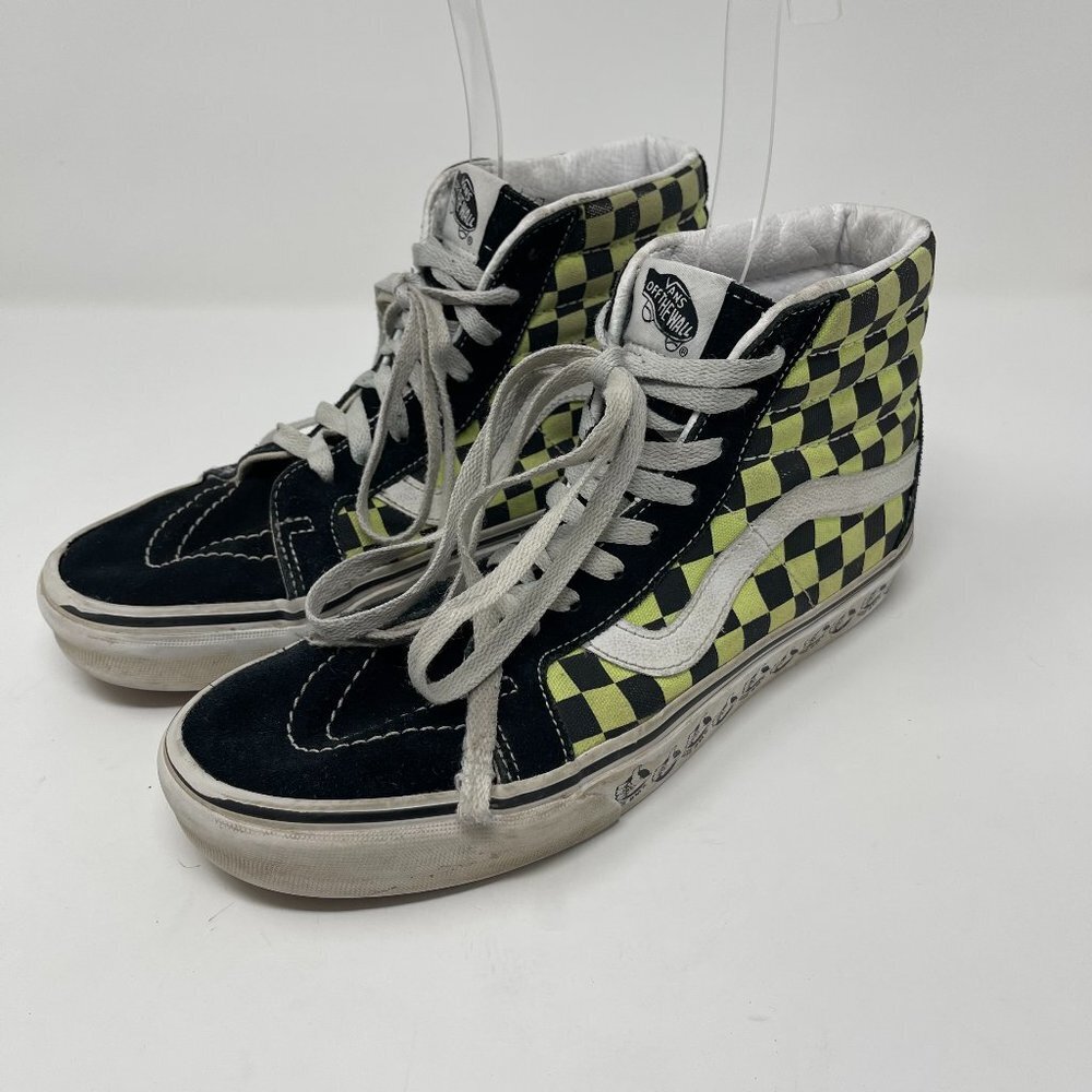 Vans SK8-Hi Reissue BMX checkerboard black sharp green skate shoes size 7.5 or 9